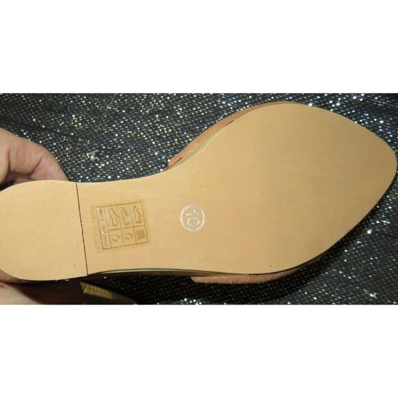 Shelina! Brown Vegan Suede Leather D'Orsay Ankle Strap Chunky Wedges size 10 - Picture 5 of 6